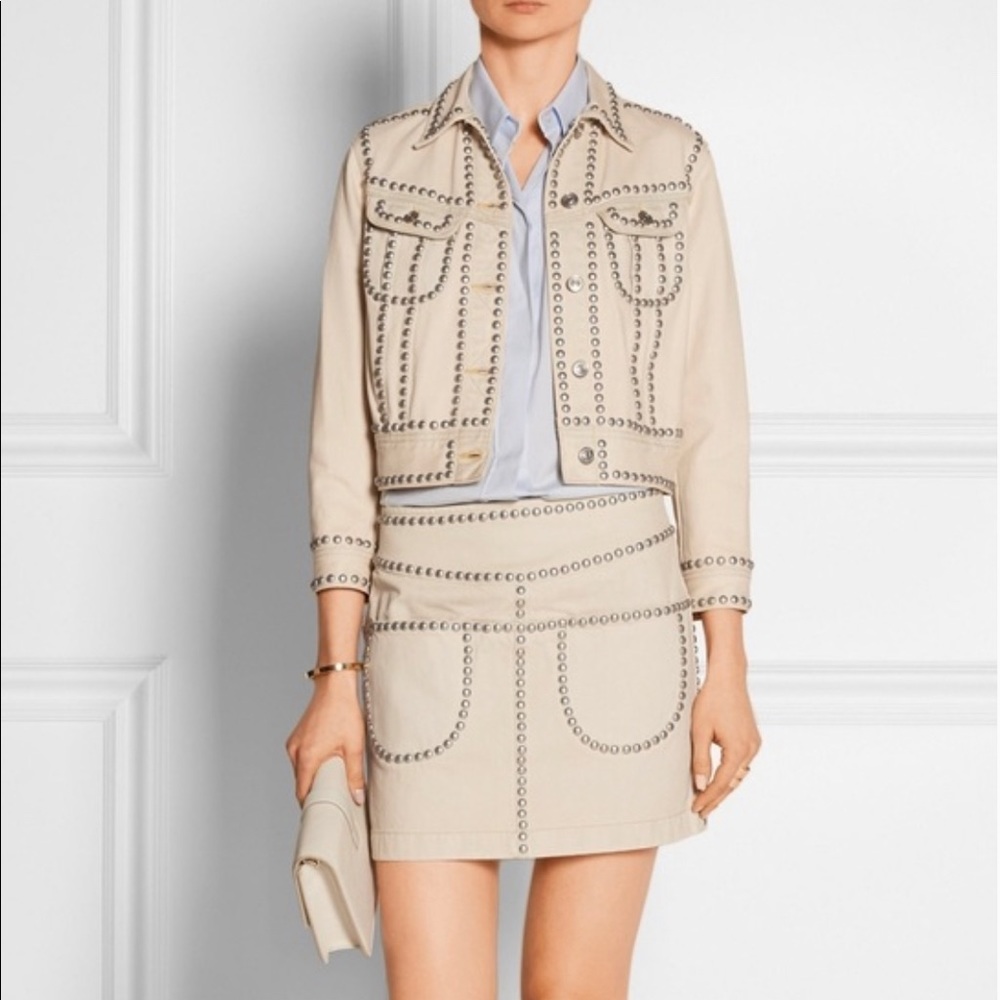 Coach Studded Light Denim Mini Skirt- Size 4